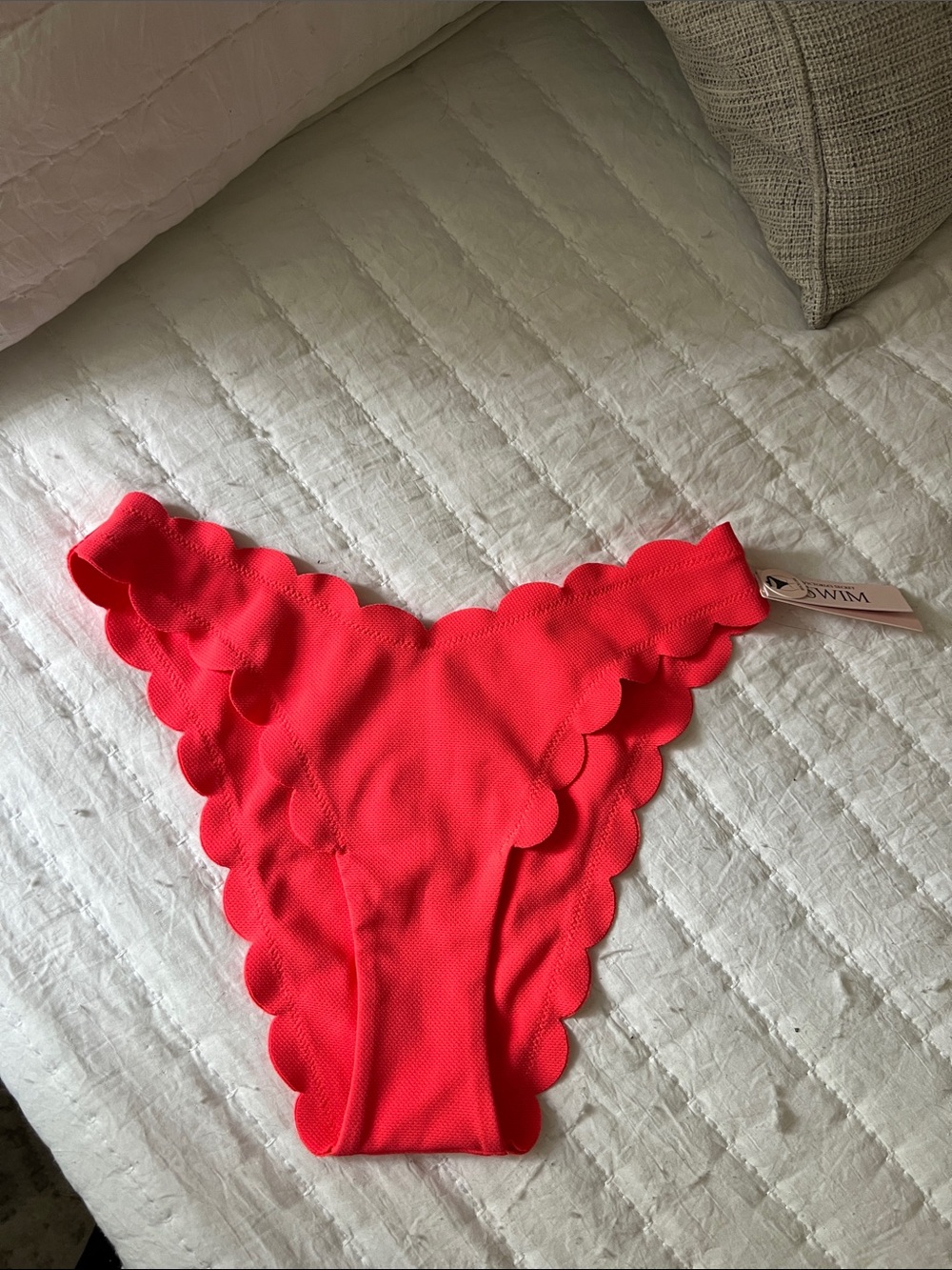 Victoria's Secret Neon Coral Scalloped Swim Bottom